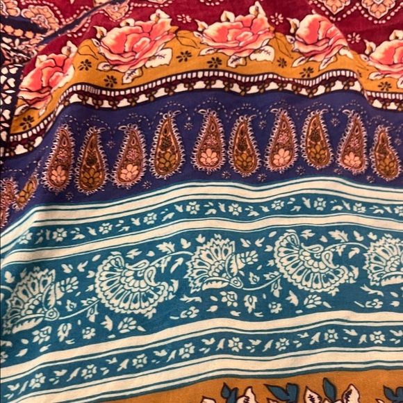 Novella Royale Multicolor Bohemian robe kimono.. blue Moroccan rose - Picture 10 of 10